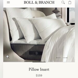 Boll & Branch White Pillow Insert
